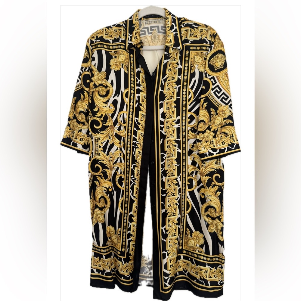 Versace BAROCCO SILK SHIRT MINI DRESS
